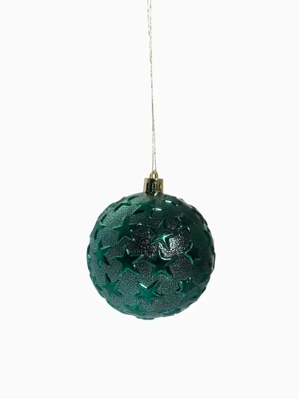 Ёлочные игрушки &laquo;Джейн - узоры звёзды&raquo;, d=8 см, набор 9 шт., зелёно-белый