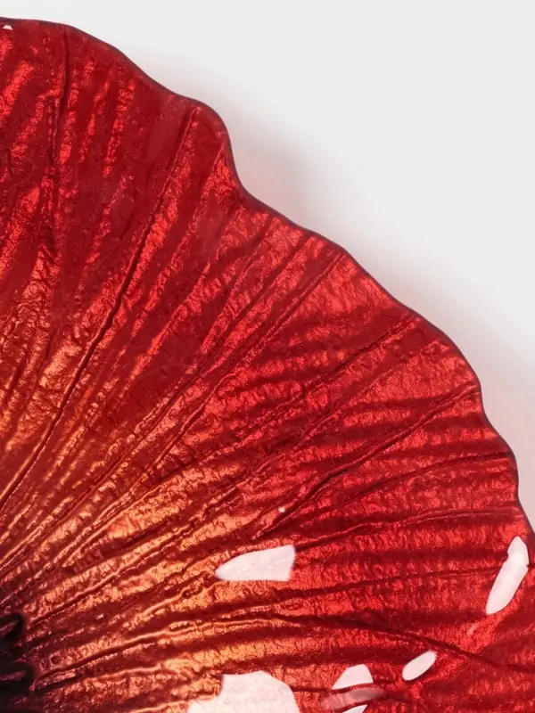 Блюдо сервировочное &laquo;Маки&raquo;, d=28 см, стекло, красное