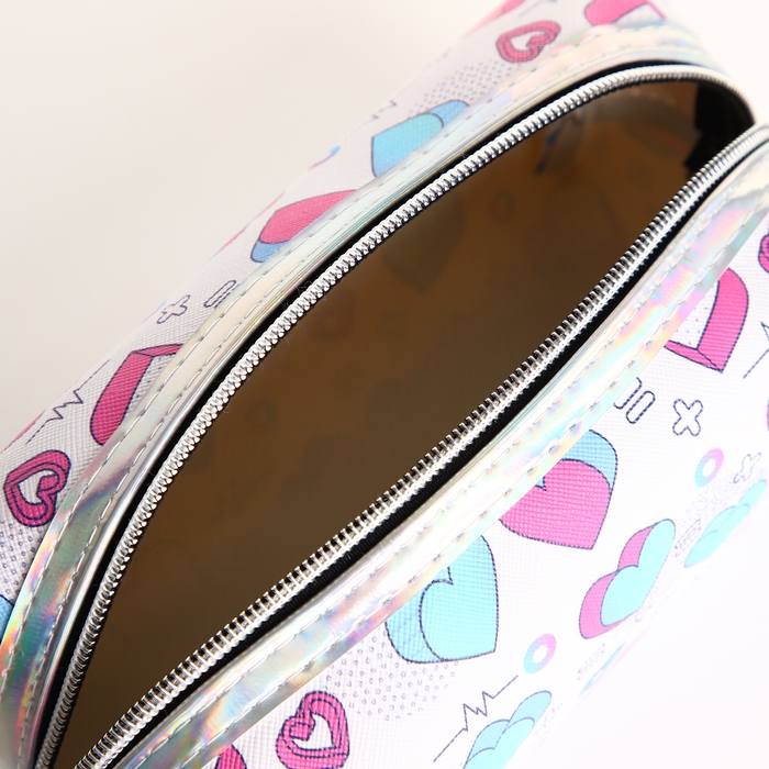 Косметичка на молнии, цвет белый/разноцветный Косметичка на молнии, цвет белый/разноцветный