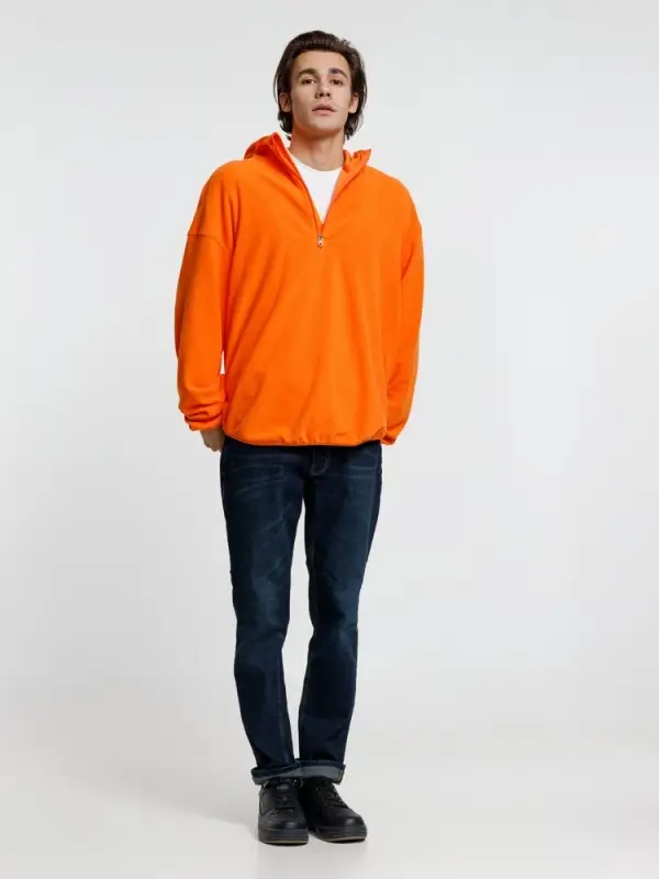 Анорак флисовый унисекс Fliska, оранжевый, размер M/L Анорак флисовый унисекс Fliska, оранжевый, размер M/L