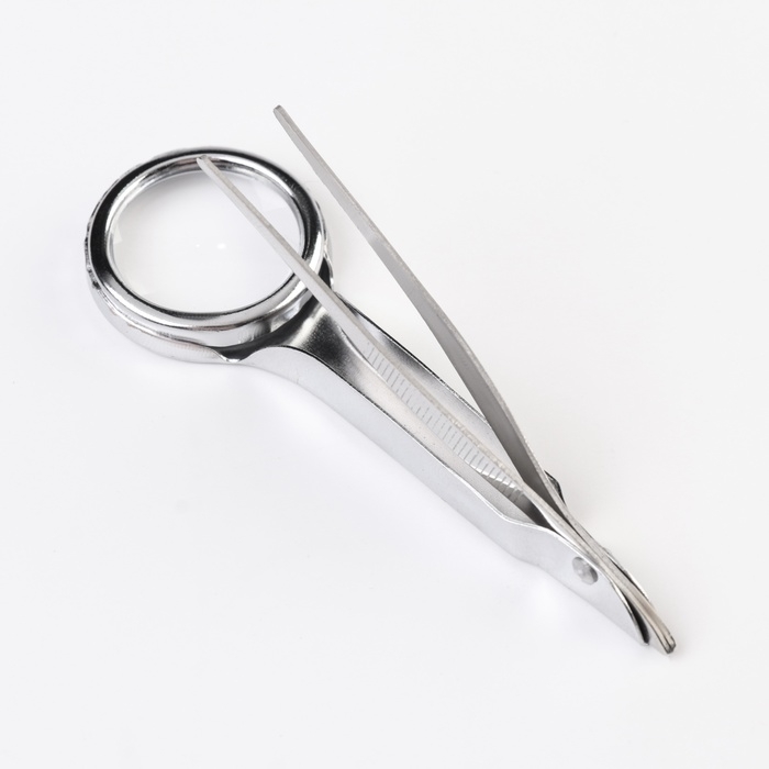 Лупа с пинцетом, кратность 8, линза 25мм Лупа с пинцетом, кратность 8, линза 25мм