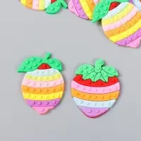 Декор для творчества резина "Клубника и лимон" набор 16 шт 3,5х2,5 см