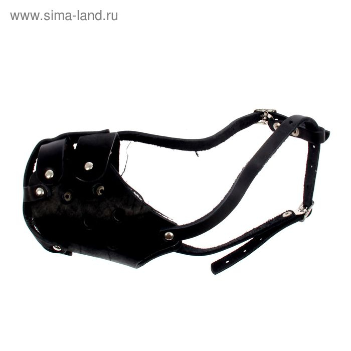 Намордник кожаный цельнокроенный питбультерьер, ДН 8 см, ОМ 30 см, чёрный Намордник кожаный цельнокроенный питбультерьер, ДН 8 см, ОМ 30 см, чёрный