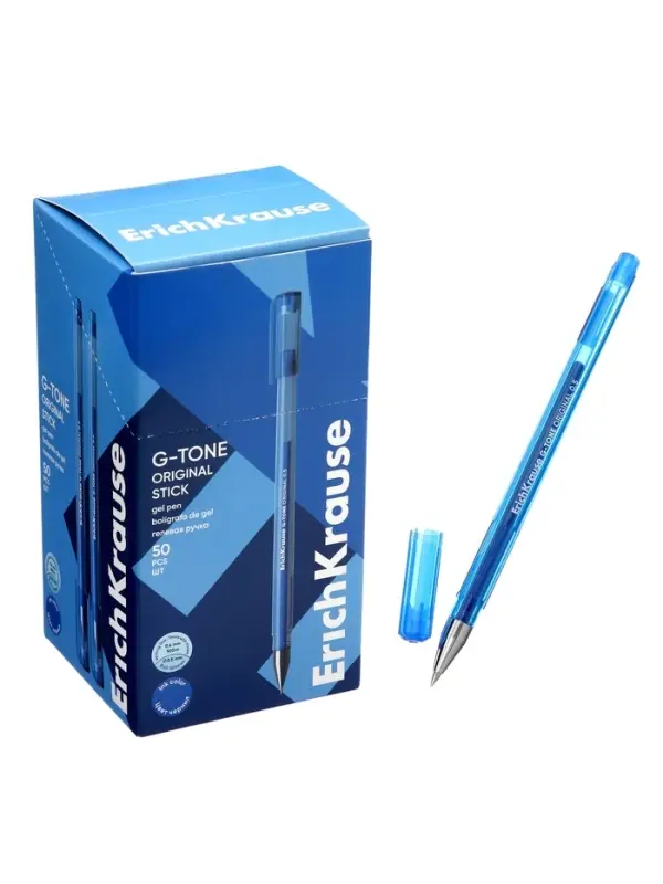 Ручка гелевая ErichKrause G-Tone Stick Original, узел 0.5 мм, синяя