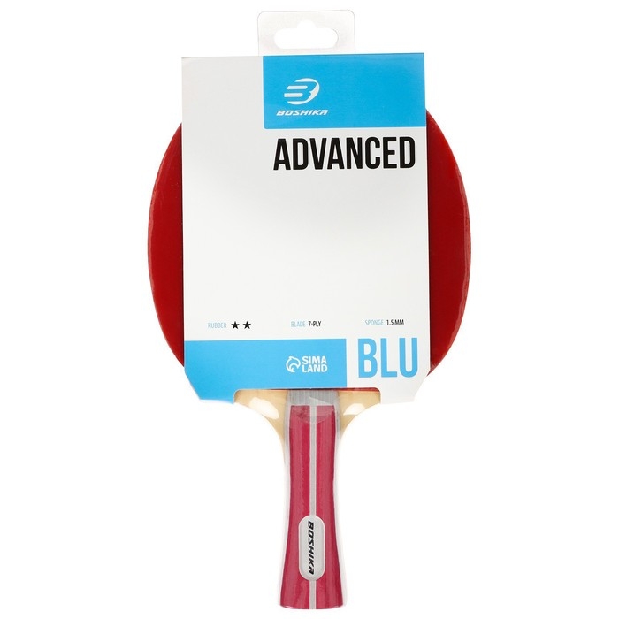 Ракетка для настольного тенниса BOSHIKA Advanced 2*, для любителей, накладка DOUBLE FISH 815 1.5 мм, коническая ручка Ракетка для настольного тенниса BOSHIKA Advanced 2*, для любителей, накладка DOUBLE FISH 815 1.5 мм, коническая ручка