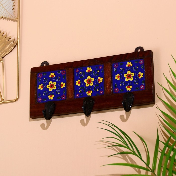 Вешалка Вешалка "Узоры" дерево, 3 крючка