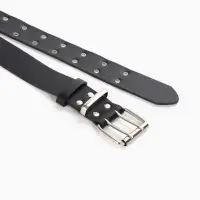 Ремень женский, 3.5&times;105 см, с люверсами, пряжка металл, чёрный