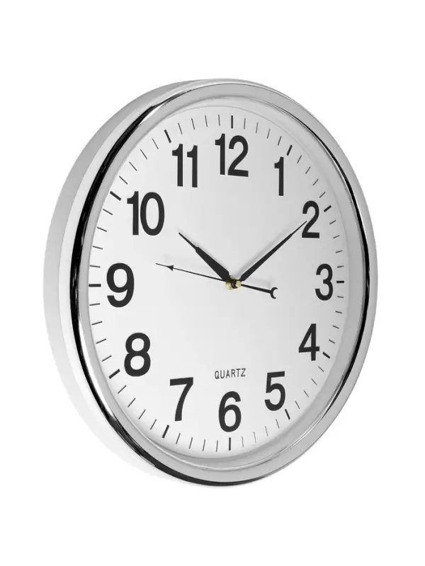 Часы настенные классические &laquo;Ивона&raquo;, d=41 см, серебристые, от батарейки 1&times;АА