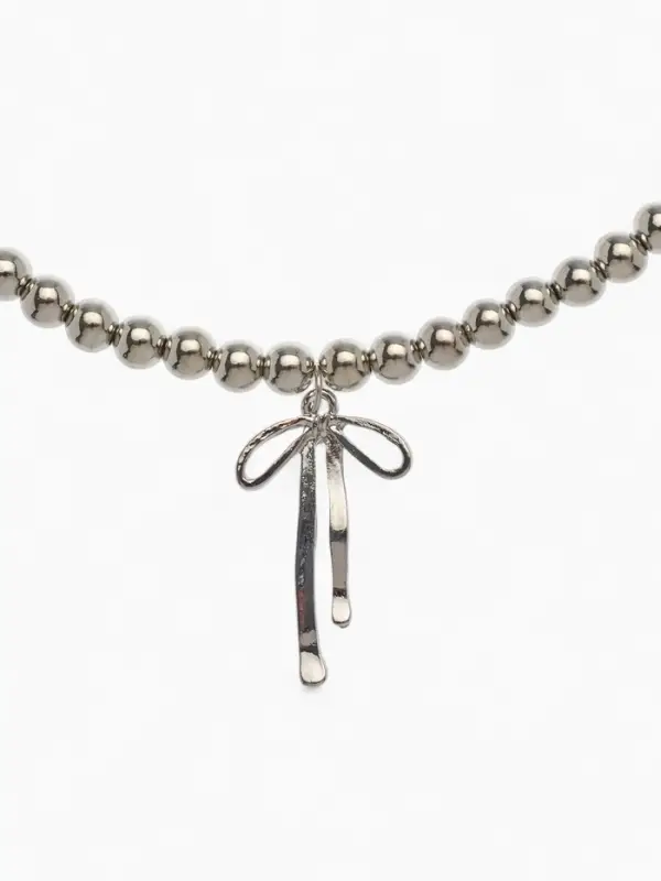 Колье "Бантик" нежность, цвет серебро