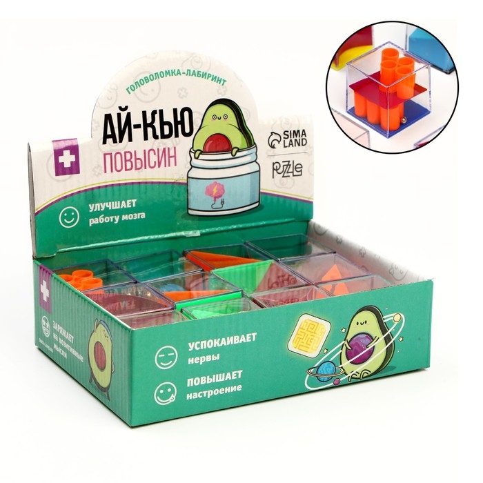 Головоломка лабиринт с шариком «Ай-кью повысин», МИКС, в шоубоксе Головоломка лабиринт с шариком «Ай-кью повысин», МИКС, в шоубоксе