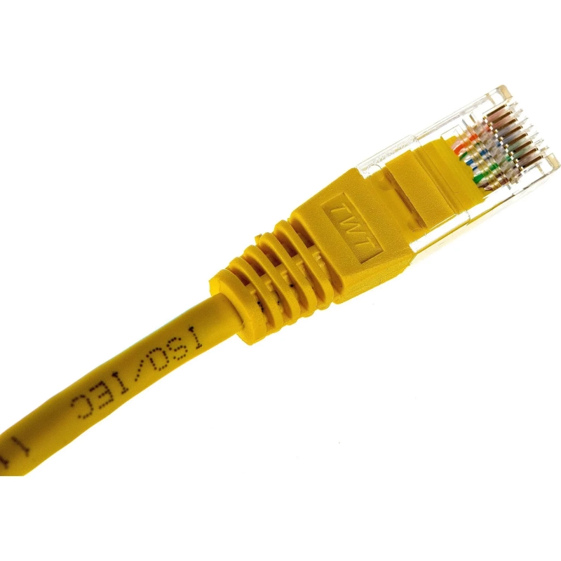 Патч-корд TWT TWT-45-45-0.3-YL UTP кат.5e, 0.3 м, желтый