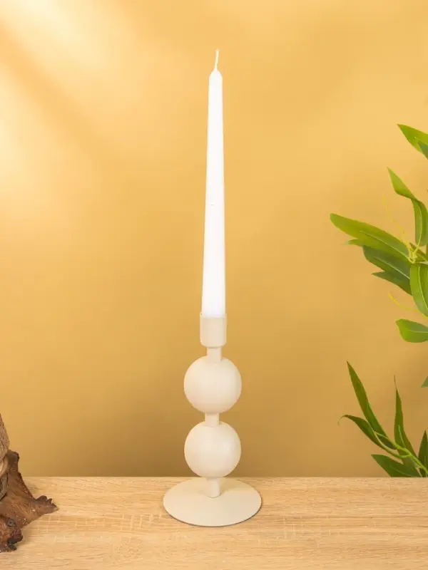 Подсвечник на 1 свечу текстурный  Подсвечник на 1 свечу текстурный "Фисташковый" с 2 сферами 8,5х8,5х18 см