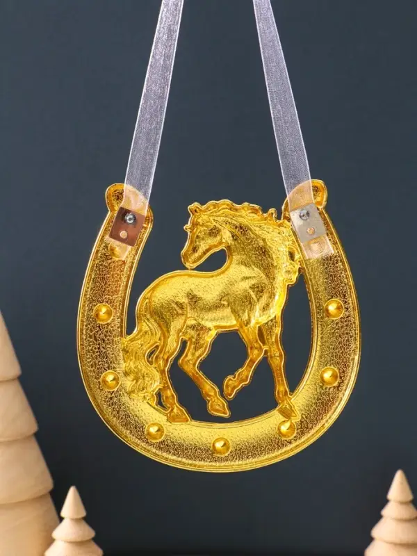 Сувенир-подкова «Лошадь»,10,5х10,5х0,05см,  эмаль, стразы