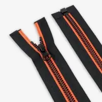 Молния &laquo;Трактор&raquo;, №5, разъёмная, замок автомат, 80 см, чёрная, оранжевая