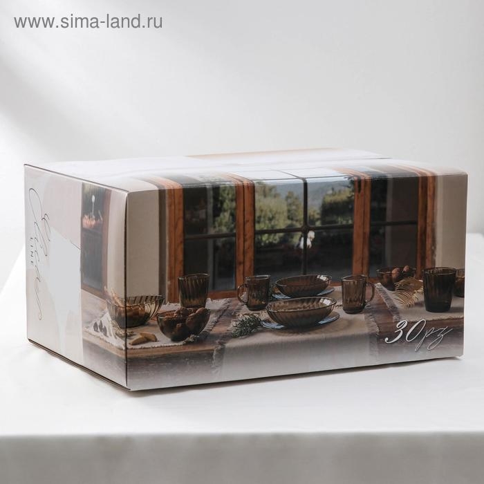 Набор столовый Elica, 30 предметов, цвет коричневый Набор столовый Elica, 30 предметов, цвет коричневый