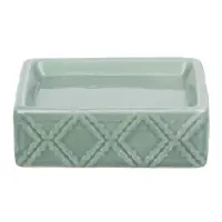 VETTA Мыльница, керамика, 11x9,5x3,5 см, ромбы, мятный