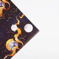 Бумага упаковочная глянцевая &laquo;Космическая&raquo;, 70 х 100 см