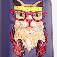 Кошелёк детский Выбражулька Cool cat, на молнии, фиолетовый