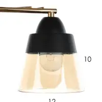 Люстра потолочная BayerLux &laquo;Кансе&raquo;, 2хЕ27, 40 Вт, черно-золотой, 41&times;15&times;23 см