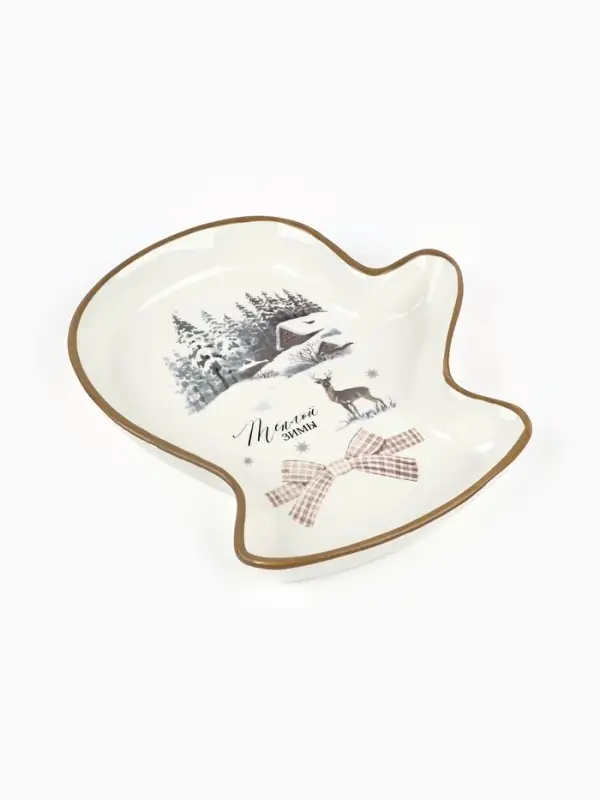 Блюдо новогоднее &laquo;Теплой зимы&raquo;, 20&times;17.5&times;3 см, ручная работа