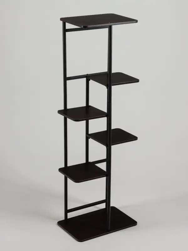 Подставка для цветов Greengo, 6 полок, 36&times;23&times;106 см, напольная, каркас металл, полки МДФ, чёрная