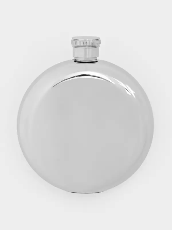 Фляжка для алкоголя Мастер К,150 мл, армейская, нержавеющая сталь, круглая, серебристая