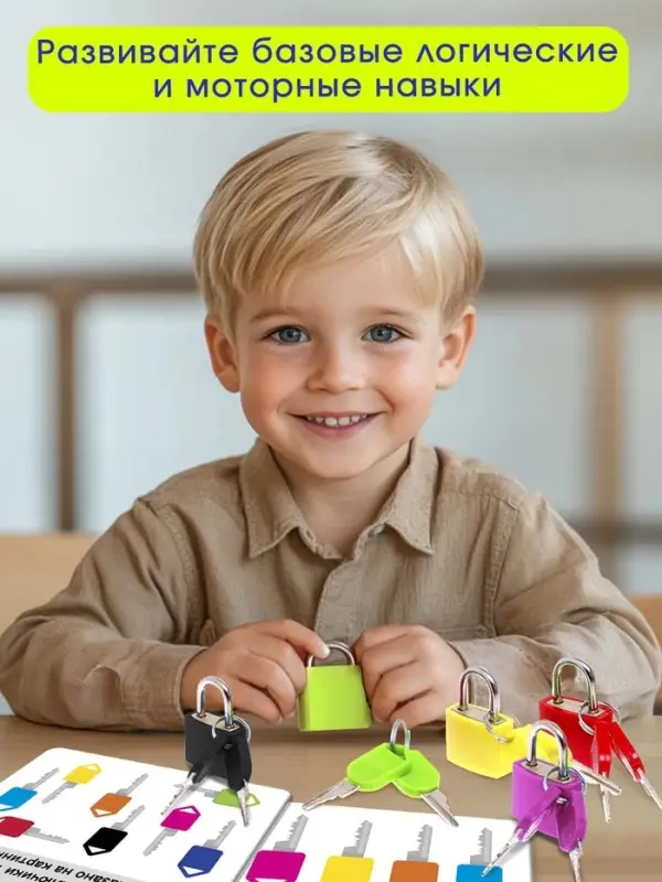 Большой развивающий набор &laquo;Ключики-замочки&raquo;, 20 заданий