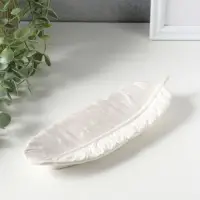 Подставка для мелочей &laquo;Перо&raquo;, гипс под перламутр, 22&times;8&times;3 см