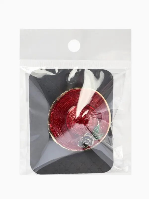 Брошь &laquo;Шляпа&raquo; с цветком, цветная в черненом золоте