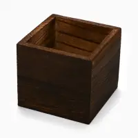 Ваза для цветов с деревянной подставкой из тёмного стекла, 25&times;9 см, 1.4 л.