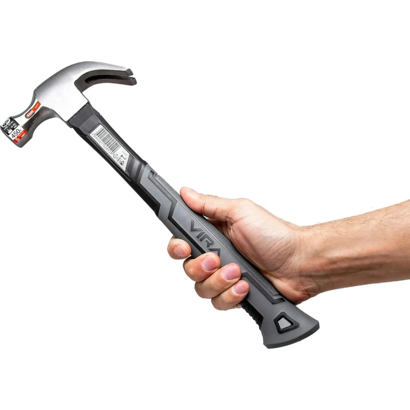 Молоток-гвоздодер 450 г фибергласовая ручка VIRA RAGE 900224