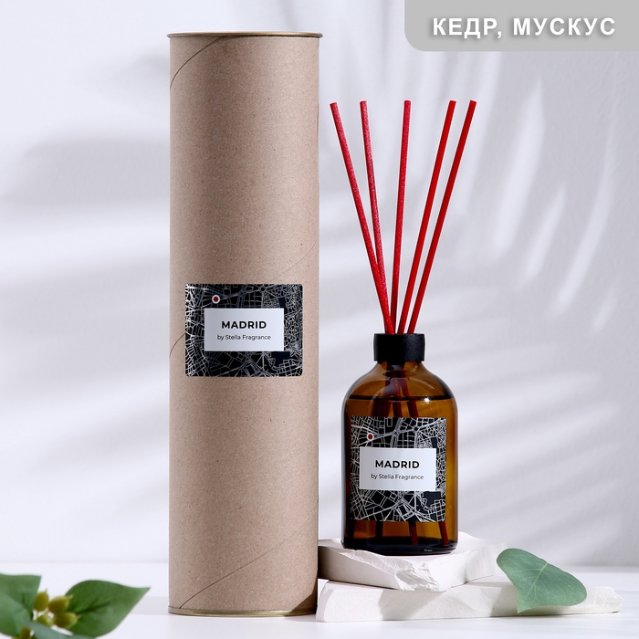 Диффузор ароматический, Диффузор ароматический, "MADRID", кедр, мускус, 100мл