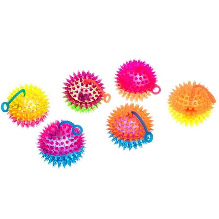 Мяч «Ёжик», световой, с пищалкой 7,5 см, цвета МИКС Мяч «Ёжик», световой, с пищалкой 7,5 см, цвета МИКС