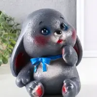 Копилка "Зайка" 18х16,5х14,5 см, серый