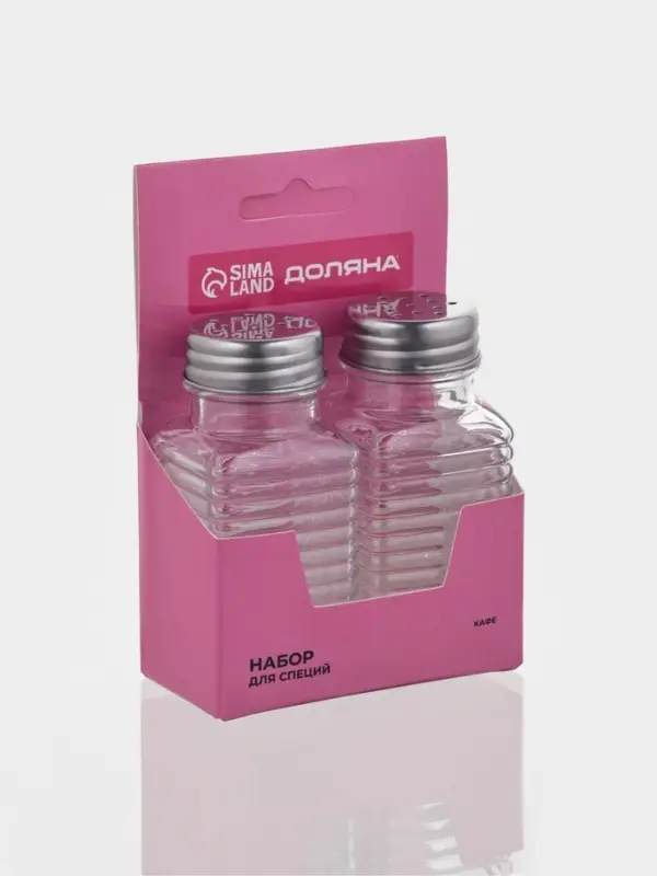 Набор для специй Доляна &laquo;Кафе&raquo;, 2 предмета: солонка, перечница 100 мл, стекло