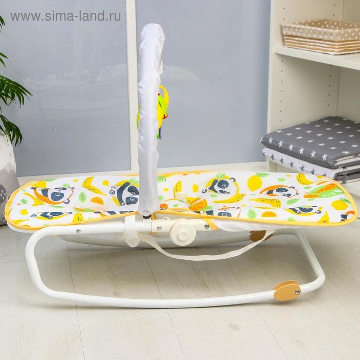 Шезлонг - качалка для новорождённых «Панда», игровая дуга, игрушки МИКС Шезлонг - качалка для новорождённых «Панда», игровая дуга, игрушки МИКС