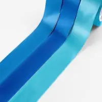 Атласная лента, набор 3 шт., 40 мм, 23&plusmn;1 м, голубая, синяя