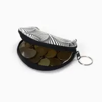 Кошелёк-монетница на молнии 9.5&times;3&times;7.5 см, с монохромным принтом, МИКС