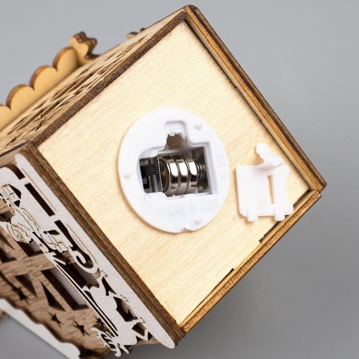 Ёлочная игрушка «Домик с Дедом Морозом на санках», от батареек, свечение тёплое белое Ёлочная игрушка «Домик с Дедом Морозом на санках», от батареек, свечение тёплое белое