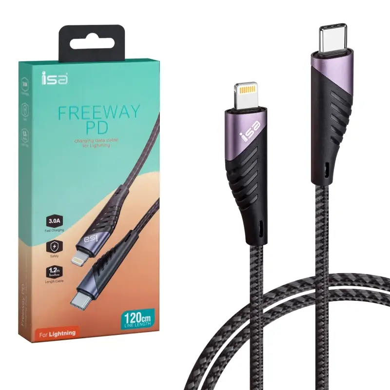 Кабель Type-C на Lightning 1.2M 3А PD Freeway ISA U95