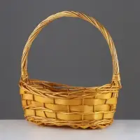 Корзина плетёная для хранения Fleet, из лозы, с ручкой, бежевая, набор 3 шт.