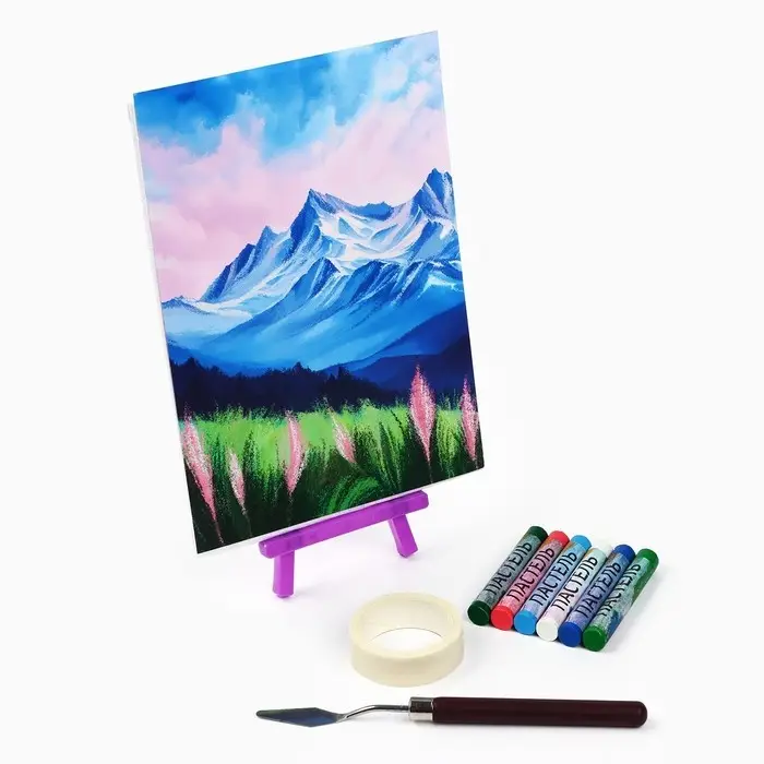 Рисование пастелью с мольбертом &laquo;Зимние горы&raquo;, набор для творчества