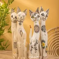 Сувенир &laquo;Кошка&raquo;, белая, 60&times;12&times;6 см, дерево, МИКС