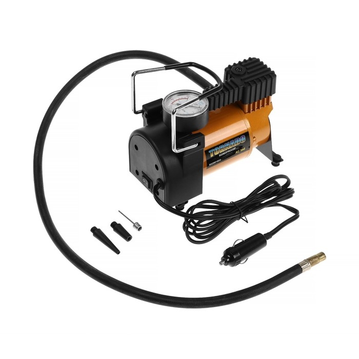 Компрессор автомобильный, металлический, 30 л/мин в прикуриватель SKYWAY Компрессор автомобильный, металлический, 30 л/мин в прикуриватель SKYWAY "ТОРНАДО", АС-580 , S02001022