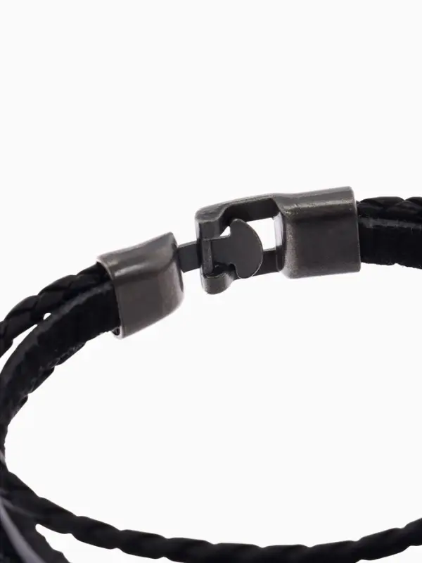 Браслет кожаный &laquo;Унисекс. Скорпион&raquo;, L=20 см, бусины микс, чернёный в серебре