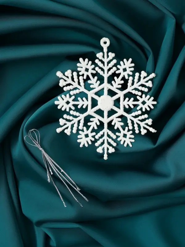 Ёлочные игрушки набор 3 шт. &laquo;Зимнее волшебство. Снежинка&raquo;, d=9 см, белый