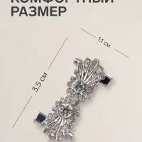 Зажим для кардигана &laquo;Ажур. Астра&raquo;, белый в серебре