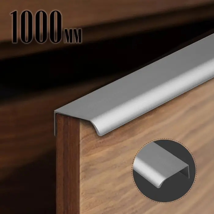 Ручка профильная мебельная торцевая CAPPIO RT002, L=1000 мм, м/о 960 мм, серая