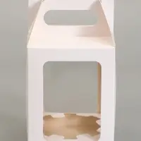 Кондитерская упаковка, коробка с окном, белая, 13&times;13&times;16 см