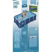 Бассейн каркасный Steel Pro, 400&times;211&times;81 см, фильтр-насос, прямоугольный, синий, 56424 Bestway